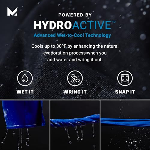 MISSION On-The-Go Cooling Towel, Blue - Soft, Lightweight Fabric - Cools Up to 2 Hours - UPF 50 Sun Protection - Machine Washable - color: Blue