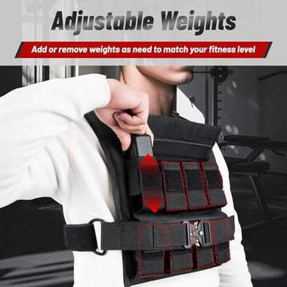 Weighted Vest Men 26lbs | 35lbs | 45lbs, Weighted Workout Vest With Removable Iron Weights, Weight Vest for Men and Women, Heavy Duty Weighted Exercise Vest for Strength Training Running Walking - size: 35lbs