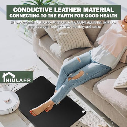 Grounding Mat,35.4x23.6 inches,Reconnect to The Earth EMF Recovery,for Foot Therapy,Carbon Fiber Universal Grounding Mat for Feet,Improve Energy,Sleep Assist and Helps with Anxiety - size: 23.6x35.4 Inch (Pack of 1)