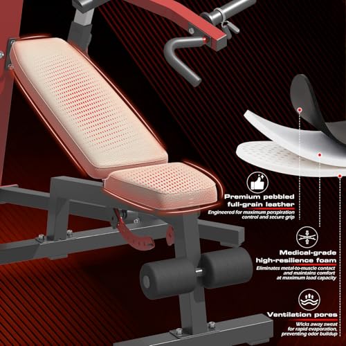 3-in-1 Adjustable Chest Press Machine, 1300LBS Bench Press Machine with Independent Converging Arms, Incline Decline Flat weight bench Home Gym Equipment
