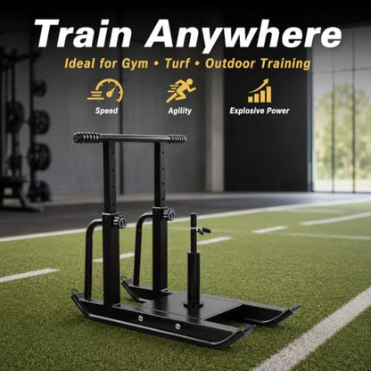 Weight Sled for Strength Training, Heavy Duty Fitness Sled with Shoulder Straps Adjustable Push Pull Sled for Speed, Agility, and Explosive Power, for 1" & 2" Plates