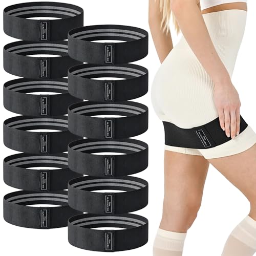 12 PCS Fabric Resistance Bands for Working Out, Booty Bands for Women and Men, Exercise Bands for Legs and Hip,Elastic Stretch Bands for Exercise Yoga Pilates Fitness Home Workout - color: black, size: Heavy Resistance