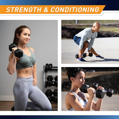 Marcy Classic Rubber Hex Dumbbell with Knurled Grip for Strength Training and Bodybuilding, 5lb - 50lb Single Dumbbell for Exercise & Fitness, Sold Individually - style: 25lb, Single