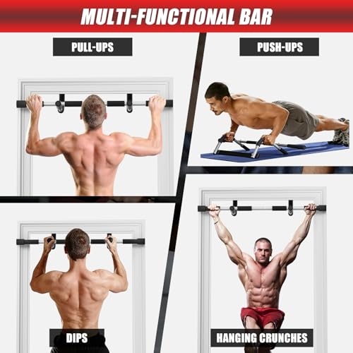 Pull Up Bar for Doorway, Portable Pull-up Bar for Strength Training, Body Fitness Workout Bar With Thickened Steel, Indoor Chin-Up Bar&Upper Body Workout Bar Fitness Trainer for Home and Gym