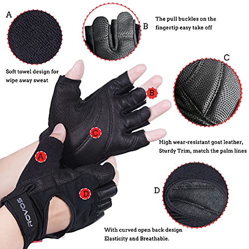 Workout Gloves for Men Ventilated Leather Weightlifting Gloves, Double-Layer Anti-Slip Palm with Foam Padding for Superior Grip and Hand Protection - size: X-Large