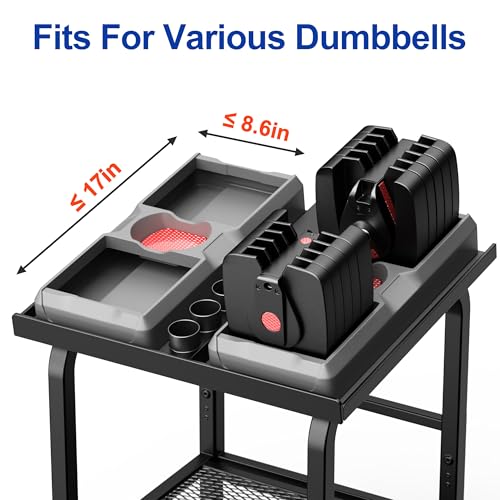 Dumbbell Stand Fits For Adjustable Weights Dumbbell Rack With Wheels 500lbs Loading（Rack Only）