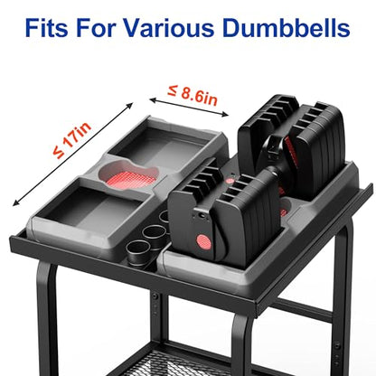 Dumbbell Stand Fits For Adjustable Weights Dumbbell Rack With Wheels 500lbs Loading（Rack Only）