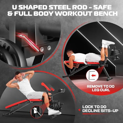 OPPSDECOR Adjustable Weight Bench with Leg Extension and Leg Curl, 800LBS 8-in-1 Incline Decline Flat Workout Bench with Preacher Curl Pad for Home Gym Strength Training