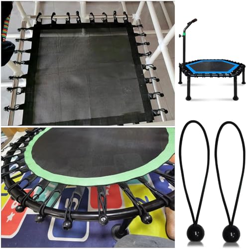 4 Pack Rebounder Trampoline Bungee Cords Replacement 6 Inch Bungee Balls Black Ball Bungee Elastic Straps for 40"/48" Mini Rebounder Trampoline Mini Trampoline Foldable Fitness Trampoline