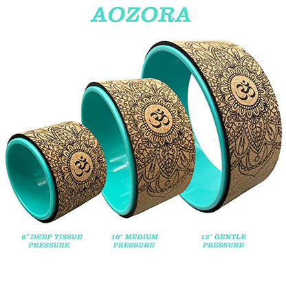 Aozora Yoga Wheel 13" with Most Detailed Book Step by Step Guide on How to Do 30+ Poses,! Perfect for Stretching and Improving Backbends