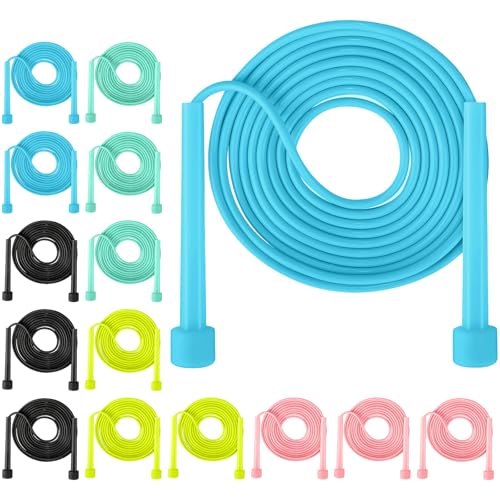 15Pcs Adjustable Jump Rope for Fitness, PVC Skipping Rope for Men, Women, Tangle-Free for Keeping Fit, Training, Workout