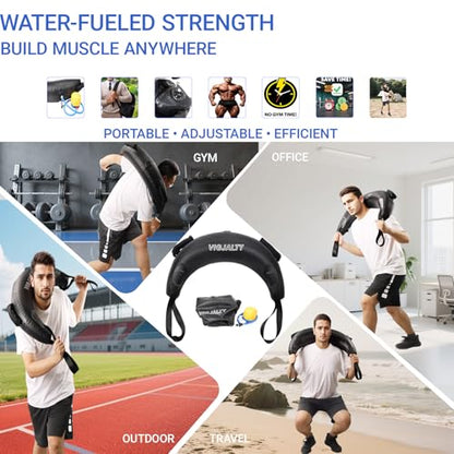 Heavy Aqua Bags-Water weight Bag 12-66Ibs - Unstable Core Water Weight Ball,Adjustable Workout Sandbag Alternative for Full Body Exercise, Portable Stability & Balance Trainer for Instability Training