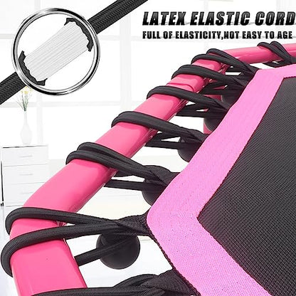 Newan 48" Fitness Trampoline with Adjustable Handle Bar, Silent Trampoline Bungee Rebounder Jumping Cardio Trainer Workout for Adults - Max Limit 330 lbs