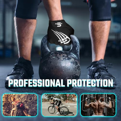 SAWANS Weight Lifting Gym Gloves for Men and Women Workout Training Breathable Lightweight Fitness Gloves Non-Slip Silicone Padded Palm Grip Protection Half Finger Exercise Pull ups