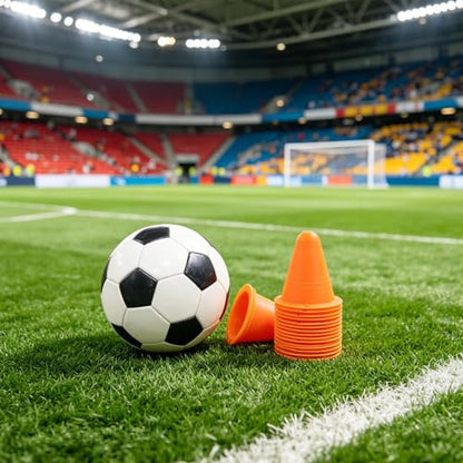 24pcs Football Drill Cones: Kids Soccer Agility Training Cones for Sports Practice Inline Roller Skating, Small Plastic Markers for Outdoor