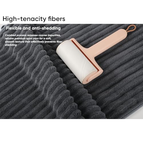 Luxury 3-Piece Quick-Dry Bath Towel Set – Ultra Soft Microfiber Towels for Bathroom, Pool, Gym & Travel – Elegant Twill Design(14”x 29.6”) - color: 1darkgrey+1lightgrey+1coffee