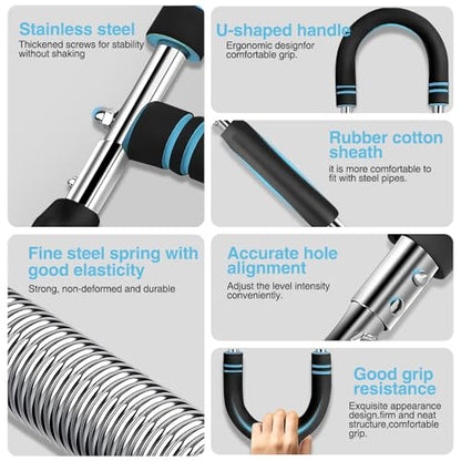 Adjustable U-Shaped Arm Strength Trainer – Portable 2-Level Resistance Band for Forearm, Biceps & Triceps – Ergonomic Grip, Home Gym Equipment (Black)