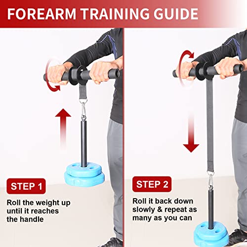 Wrist and Forearm Blaster, Wrist Roller & Forearm Strengthener for Training, Fitness Forearm Workout Equipment, Grip Strength Trainer for Gym and Home