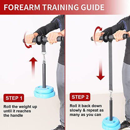 Wrist and Forearm Blaster, Wrist Roller & Forearm Strengthener for Training, Fitness Forearm Workout Equipment, Grip Strength Trainer for Gym and Home