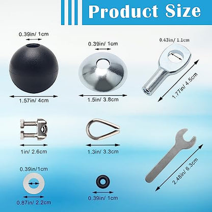 17Pcs Cable Attachments for Gym, Solid Rope Attachment for 5mm Fitness Pulley Machine Gym Equipment for Home Gym Cable Replacement Parts Rope (17)
