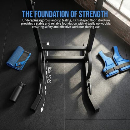 BARWING Power Tower Pull Up Bar Station Adjustable Height Dip Bar Station for Home Gym Strength Training Workout Equipment 550LBS