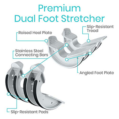Vive Double Foot Rocker, Calf Stretcher for Achilles Tendinitis, Heel, Feet, Shin Splint, Plantar Fasciitis Pain Relief - Stretches Strained Leg Muscle, Ankle Flexibility - For Both Feet