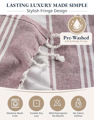 LANE LINEN Beach Towels 4 Pack - Beach Towels Oversized, Pre-Washed Extra Large Beach Towel, Quick Dry, No Sand Beach Towel, Pool Towels for Adults, 39"x71" - Wistful Mauve - color: 33: Wistful Mauve, size: Pack of 4