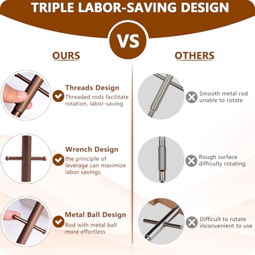 4 Way Hat Stretcher, Hat Stretcher for Fitted Hats, Heavy Duty Hats Shaper Extender w. Lever Wrench for Men All Kind of Caps - color: Walnut