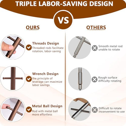 4 Way Hat Stretcher, Hat Stretcher for Fitted Hats, Heavy Duty Hats Shaper Extender w. Lever Wrench for Men All Kind of Caps - color: Walnut