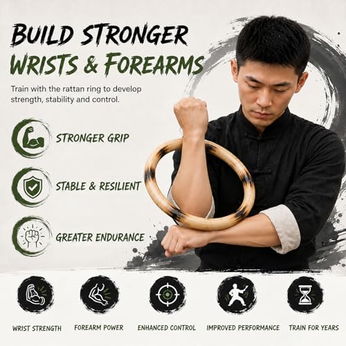 ZooBoo 9-Inch Wing Chun Dummy Rattan Ring for Martial Arts Training