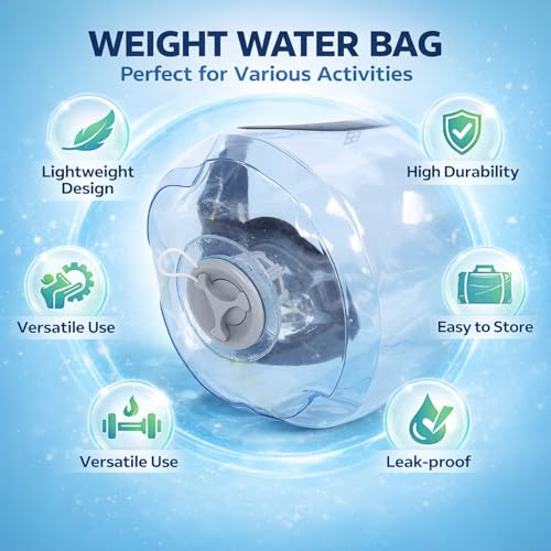 PVC Water Weight Bag for Strength Training, Fitness and Muscle Building, Foldable with Durable Handle - Easy Setup, Adjustable Water Filling, Portable Workout Sandbag for Gym and