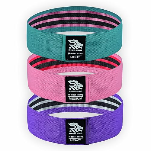Resistance Bands 3-Pack – Non-Slip Exercise Bands for Legs, Glutes & Hips, Home Workout, Yoga, Pilates, Strength Training, Men & Women - color: Green, Pink, Purple