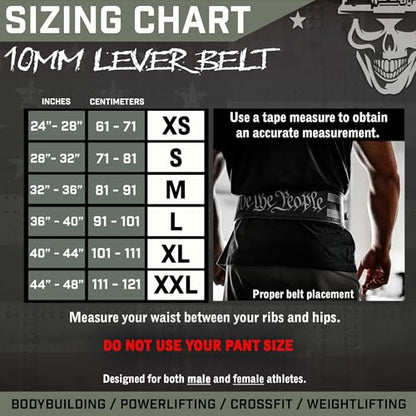 Weight Lifting Belt - Lever Gym Belt for Weightlifting, 10mm Leather Weight Belt for Men - 4 Inches Wide for Support & Stability for Workouts, Powerlifting, Bodybuilding, Fitness & Crossfit