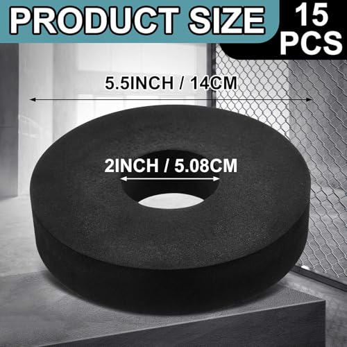 15 Pcs 2 Inch EVA Weight Plate Spacers, Dumbbell and Barbell Noise Reduction Pads for Home Gym and Strength Training, Sled Push Pull Workouts