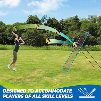 2-in-1 Volleyball Rebounder Net, Adjustable 7×4 ft to 4.5×4 ft Bounce Back Training Rebound Equipment with Angle Customization for Volleying, Bumping, Spiking Practice