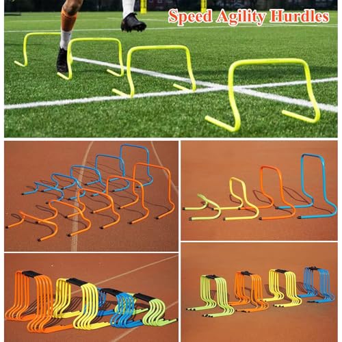 5 PCS Speed Training Hurdles Fitness & Speed Training Equipment,Agility Hurdles Training Equipment,Indoor Outdoor Sports Practice Hurdles with Carry Strap