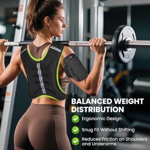 Weighted Vest for Women Men, 8lb/12lb/16lb/20lb/25lb/30lb Weighted Vest Woman Adjustable Weights for Walking, Strength Training, Running, Muscle Building