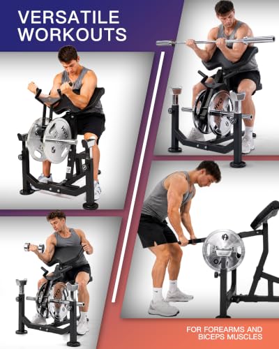 HVO Preacher Curl Bench & Bicep Curl Machine, Adjustable Arm Equipment - color: Black