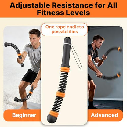 Adjustable Ropeless Battle Ropes for Home Gym for Men & Women, Heavy Duty Cordless Battle Rope, Exercise Ropes with Variable Resistance, Strength & Low-Impact Cardio for HIIT