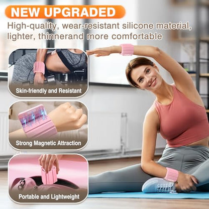 Wrist Weights,Ankle Weights for Women Men,Adjustable Magnetic Silicone Weights Training Intensity for Home Gym Workout,Running,Yoga,Exercise,Strength Training,Set of 2 (1.1LB Each)