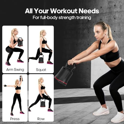 HXD-ERGO Adjustable Kettlebell, 6-in-1 Quick-Switch Kettlebell Sets (6.5-40 LBS) with Two-Way Rotation, Space Saving Kettlebells Adjustable Weight for Full Body Workouts at Home Gym