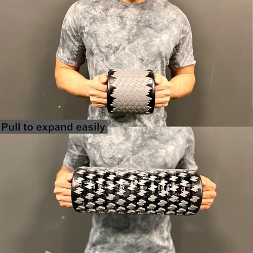 Collapsible Foam Roller for Exercise and Recovery (13 Inches), Easily Portable at 5.5 inches (Gray) - color: Gray