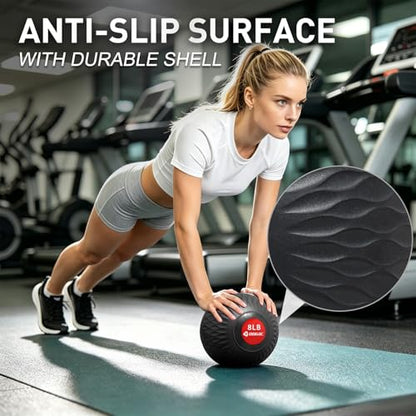 Slam Ball 8-10 lb Medicine Ball Weighted Balls for Exercise and Workout, Strength, Cardio, Cross-Training and Core Workouts