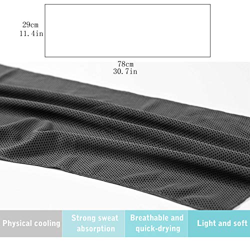 INNOLIFE 6 Pack Cooling Towels Breathable Ice Towel for Sports, Gym, Fitness, Running, Hiking, Yoga - Black - color: Black