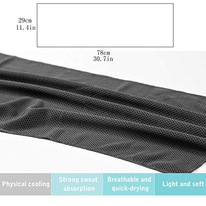 INNOLIFE 6 Pack Cooling Towels Breathable Ice Towel for Sports, Gym, Fitness, Running, Hiking, Yoga - Black - color: Black