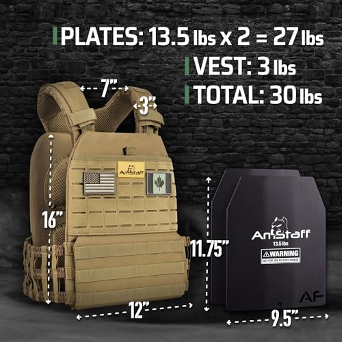 Amstaff Tactical Weighted Vest - Adjustable Weight Vests - Versatile Wearable Vest for Fitness Workouts, Strength and Endurance Training, Running - color: Green, style: 30 LB