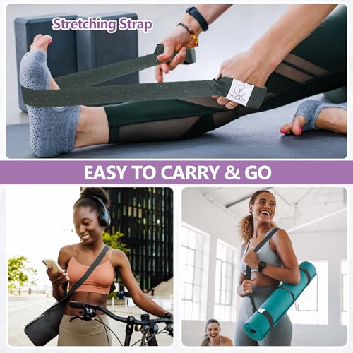 Yoga Mat Carrier Strap, Adjustable Thick Straps Sling for Carrying Large Mats, Stretching Band - color: Grey