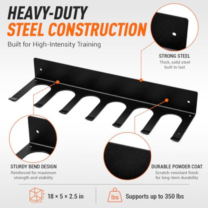 Chumia Gym Rack Organizer Wall Mounted Heavy Duty Fitness Equipment Storage Rack for Resistance Bands, Jump Ropes, Lifting Belts, Barbell, Space Saving Garage Home Gym Exercise Accessories Hanger