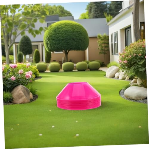 Happyyami 20pcs Soccer Training Cones Vibrant Pink Agility Discs for Football Skating Practice Stackable Design for Enhanced Speed Coordination Drills