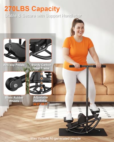 Rock Stepper for Exercise at Home, Rocking Stepper Side to Side - color: Black